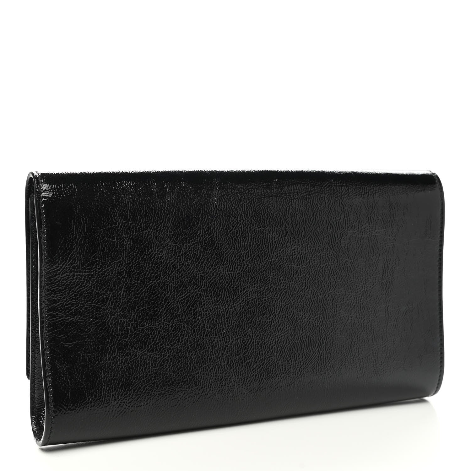 Saint Laurent Textured Patent Monogram Large Belle De Jour Clutch Black 3 of 7