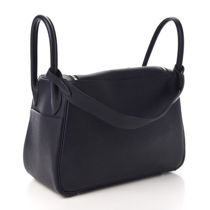 Hermes Taurillon Clemence Lindy 30 Bleu Nuit 3 of 10
