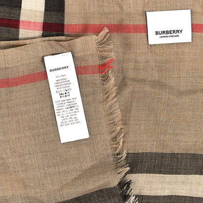 Burberry Wool Silk Gauze Giant Check Lightweight Scarf Camel 3 of 3