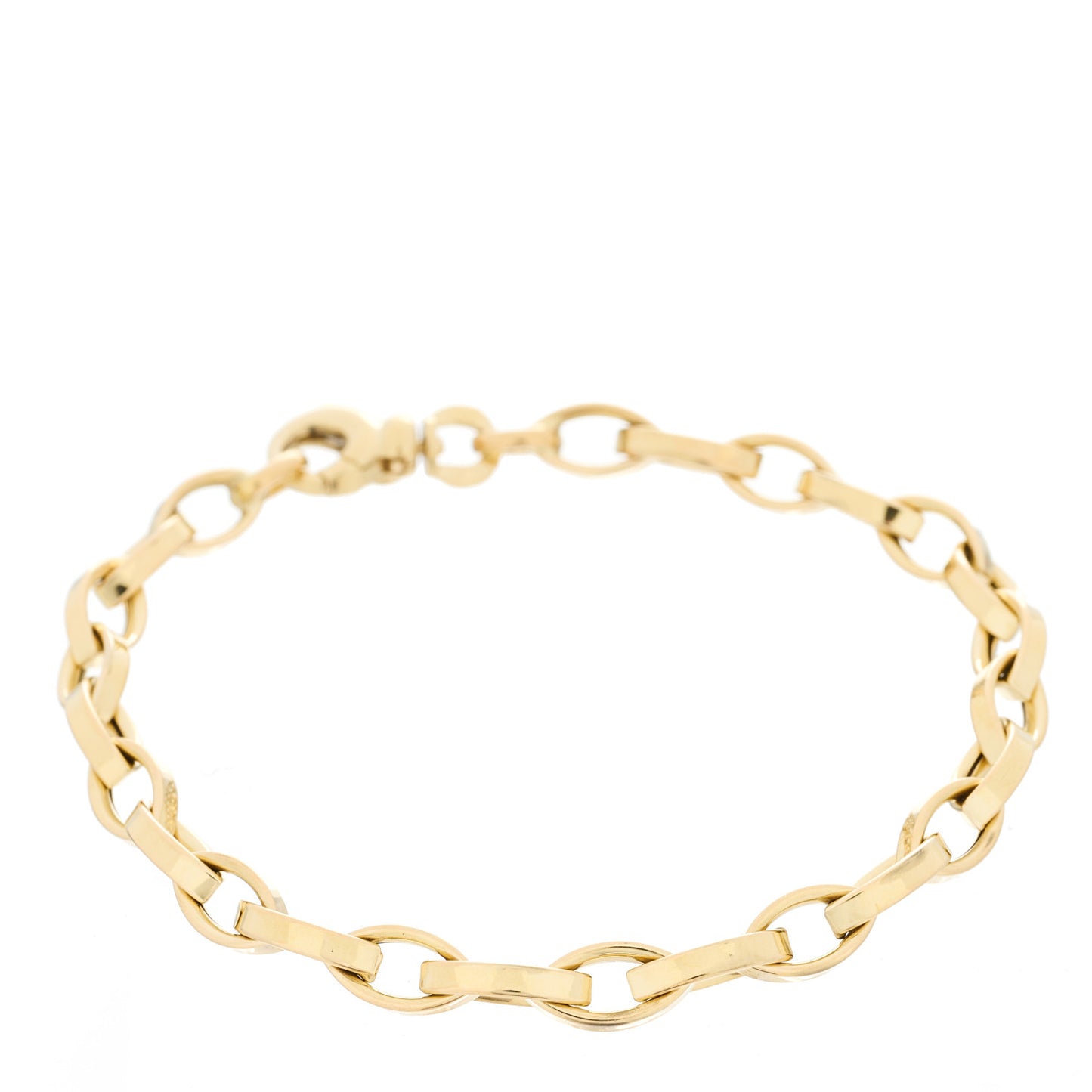 18K Yellow Gold Oval Link Chain Bracelet