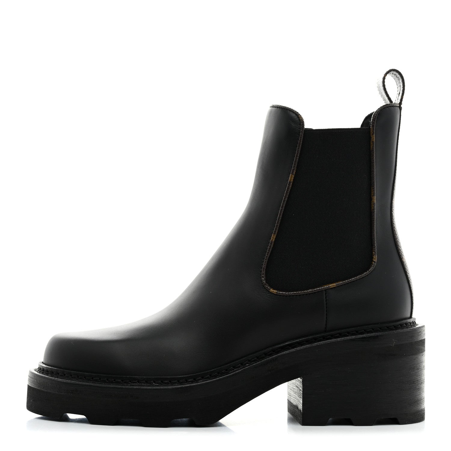 Louis Vuitton Calfskin Monogram Beaubourg Ankle Boots 37 Black 1 of 9