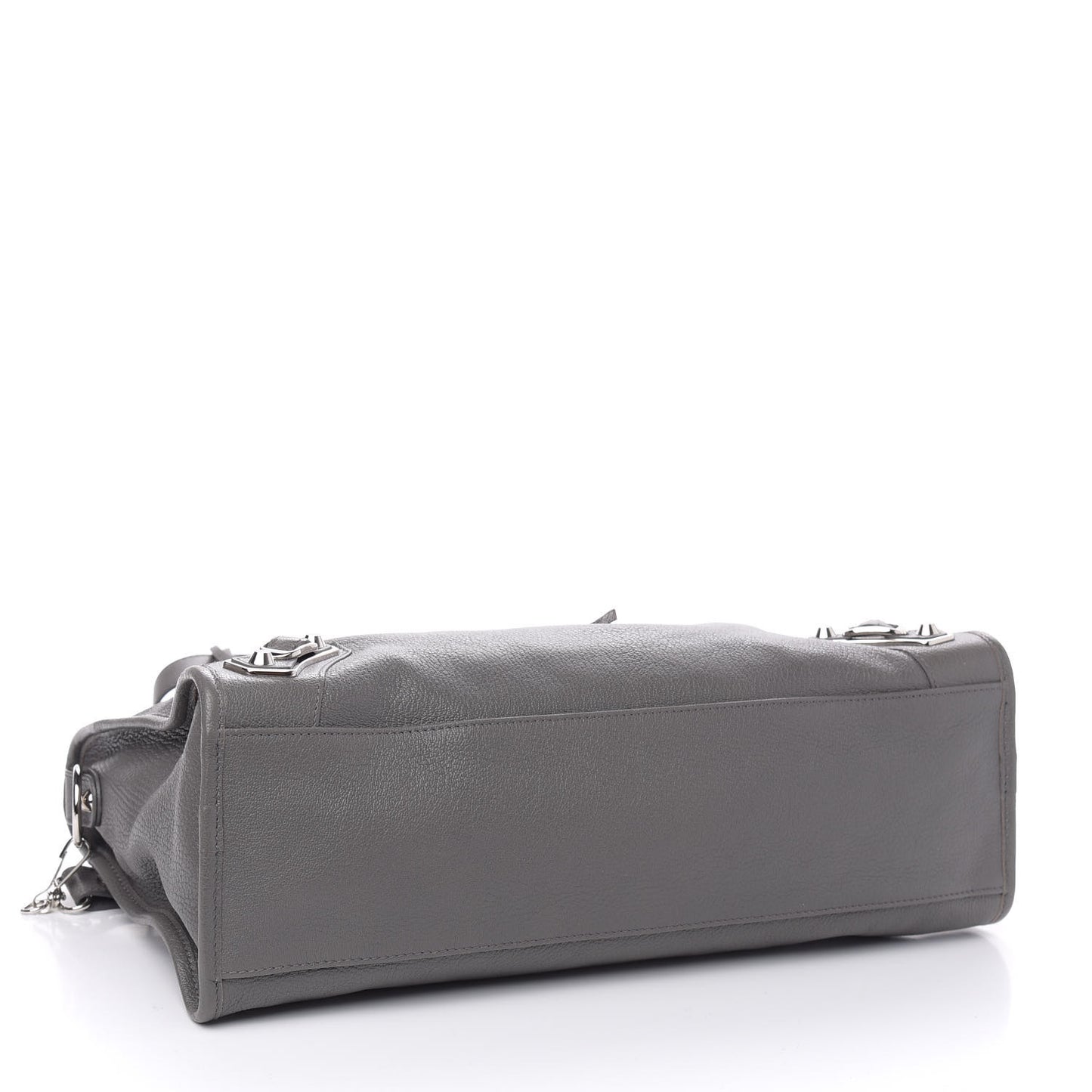 Chevre Silver Metallic Edge Hardware City Gris Acier