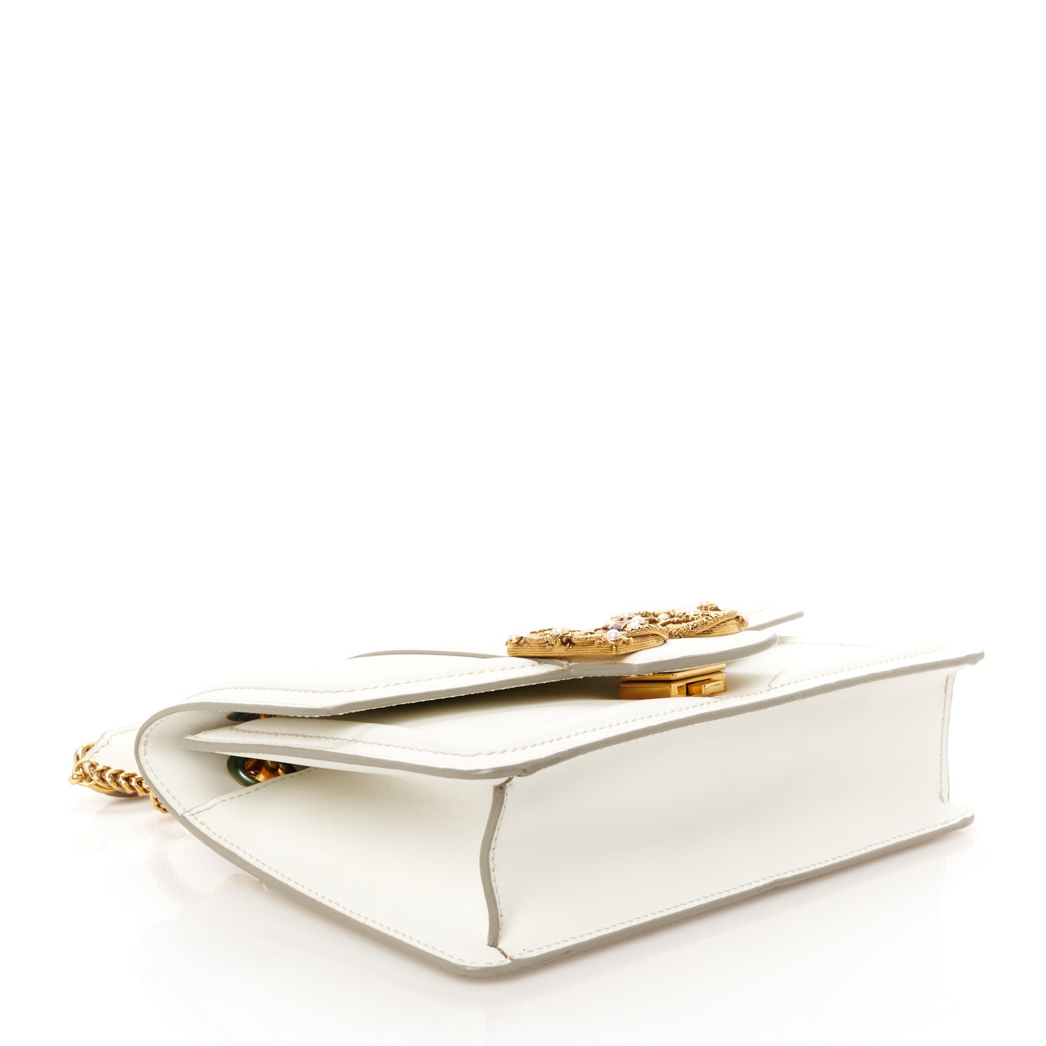 Dolce & Gabbana Smooth Calfskin Small DG Amore Envelope Bag White 4 of 9