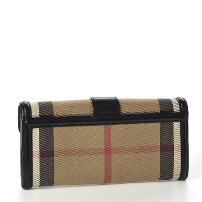 Burberry Calfskin Mega Check Continental Wallet Black 2 of 8