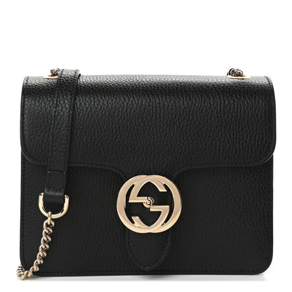 Gucci Dollar Calfskin Small Interlocking G Shoulder Bag Black 1 of 11