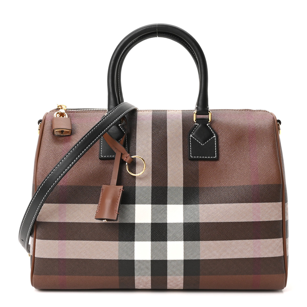 E-canvas Check Bowling Bag Dark Birch Brown