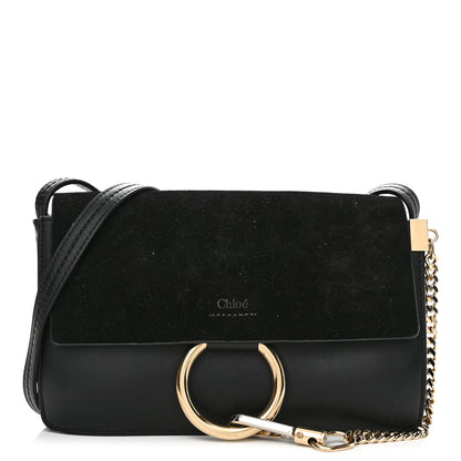 Chloe Suede Calfskin Small Faye Shoulder Bag Black 1 of 10