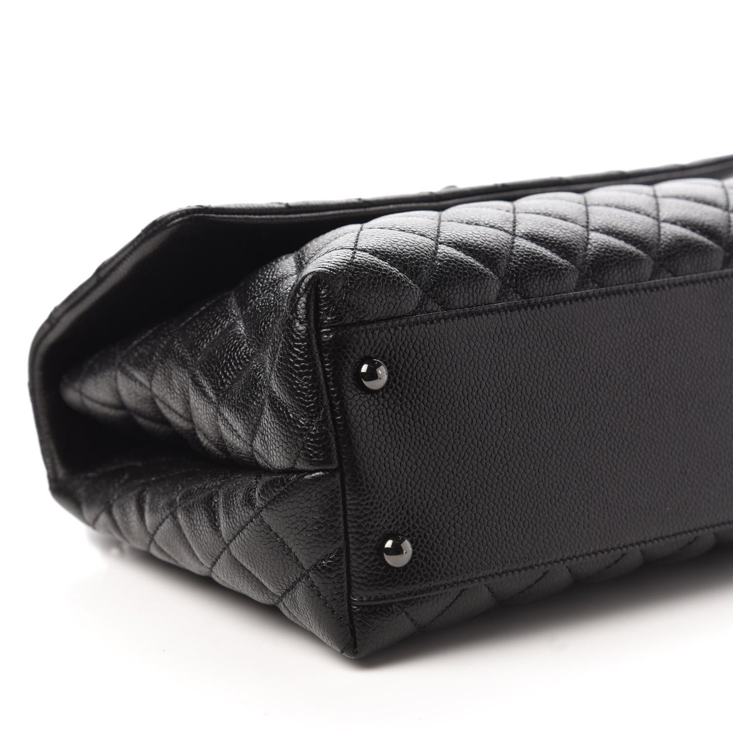 Caviar Quilted Medium Coco Handle Flap So Black