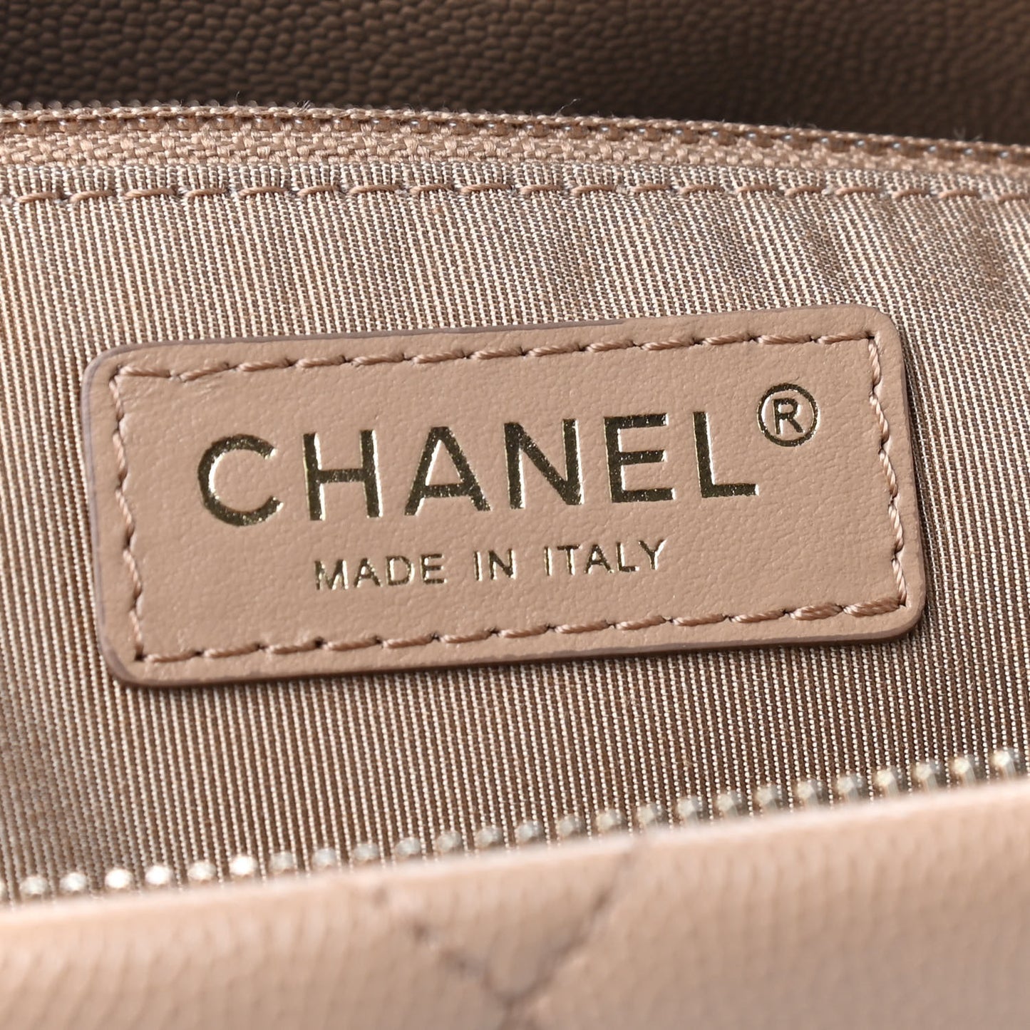 Caviar Quilted Rolled Up Tote Beige