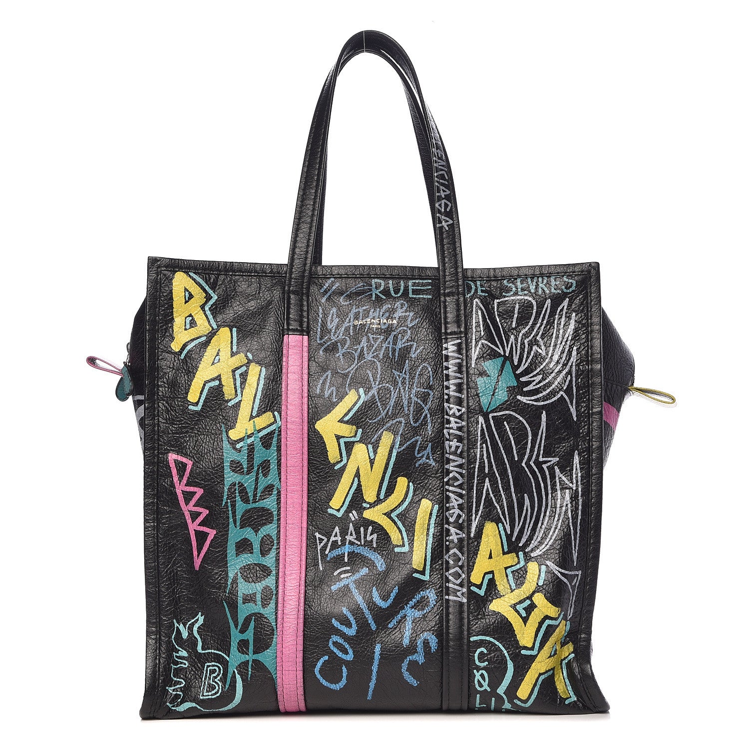 Balenciaga Agneau Arena Graffiti All Over Medium Bazar Shopper Tote Black Multicolor 1 of 11