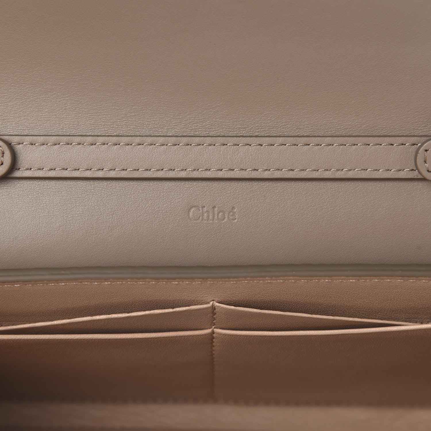 Chloe Grained Calfskin Aby Chain Wallet Motty Grey 6 of 7