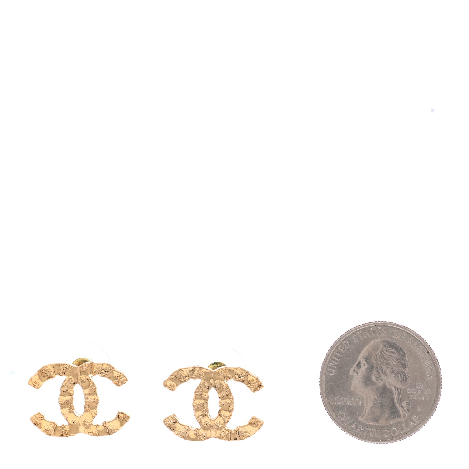 Chanel CC Earrings Gold 2 of 4