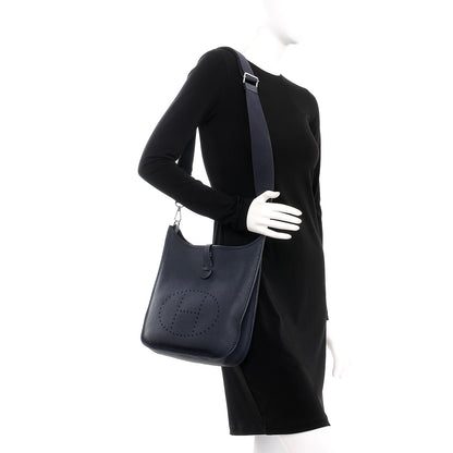 Hermes Taurillon Clemence Evelyne III PM Bleu Nuit 2 of 7