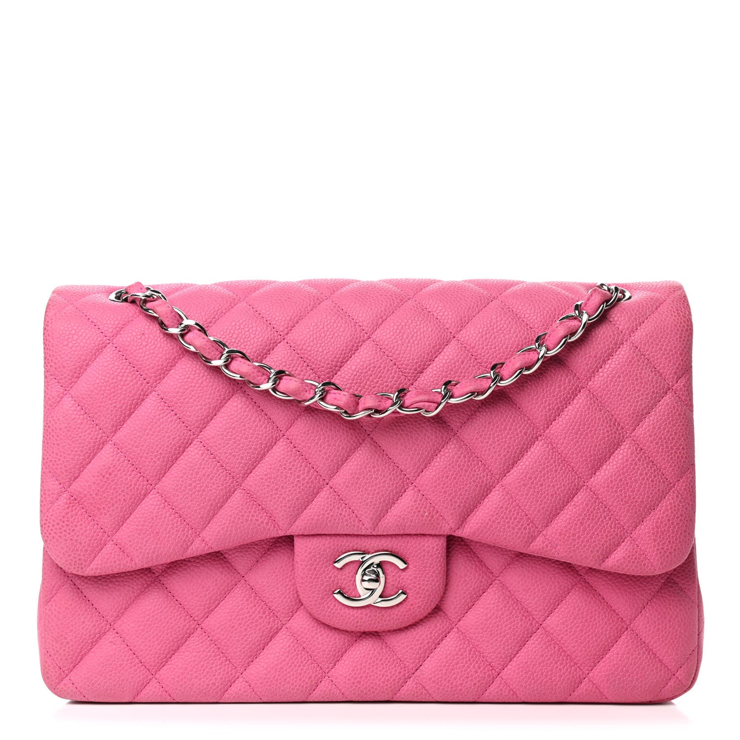 Chanel Iridescent Caviar Quilted Jumbo Double Flap Pink 1 of 4