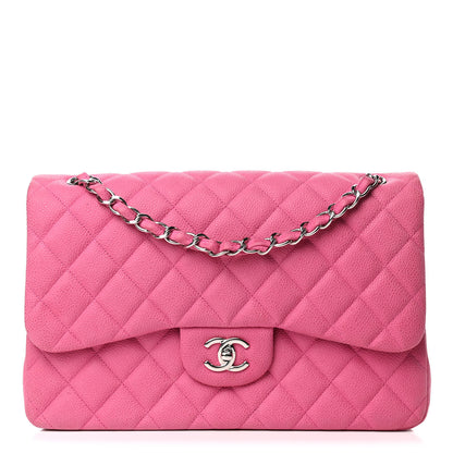 Chanel Iridescent Caviar Quilted Jumbo Double Flap Pink 1 of 4