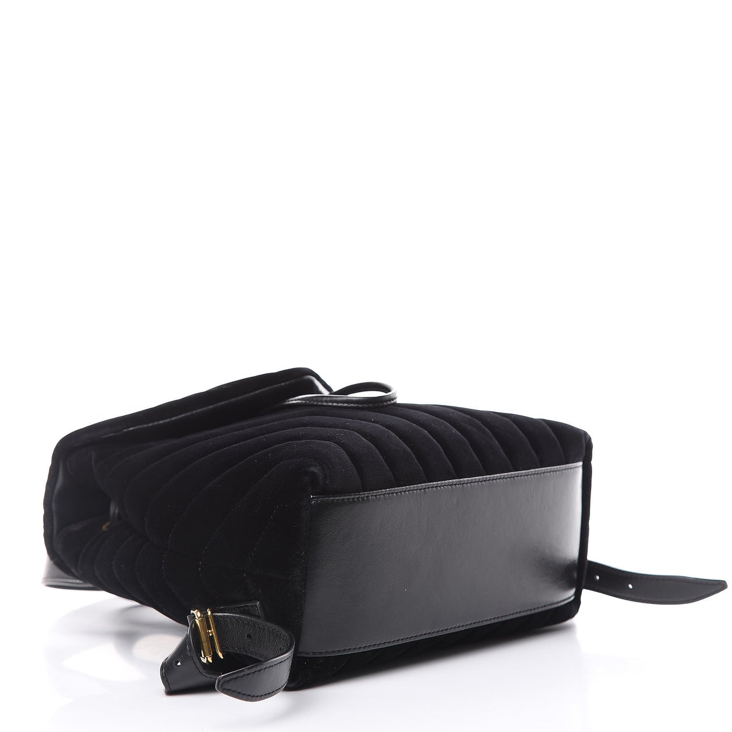 Velvet Y Quilted Monogram Small Loulou Backpack Black