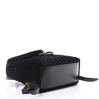Saint Laurent Velvet Y Quilted Monogram Small Loulou Backpack Black 4 of 17