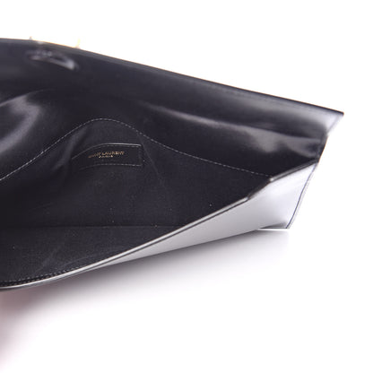 Saint Laurent Smooth Shiny Calfskin Monogram Uptown Pouch Black 4 of 7