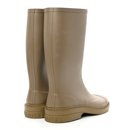 Chanel Caoutchouk CC High Boots 42 Dark Beige 4 of 11
