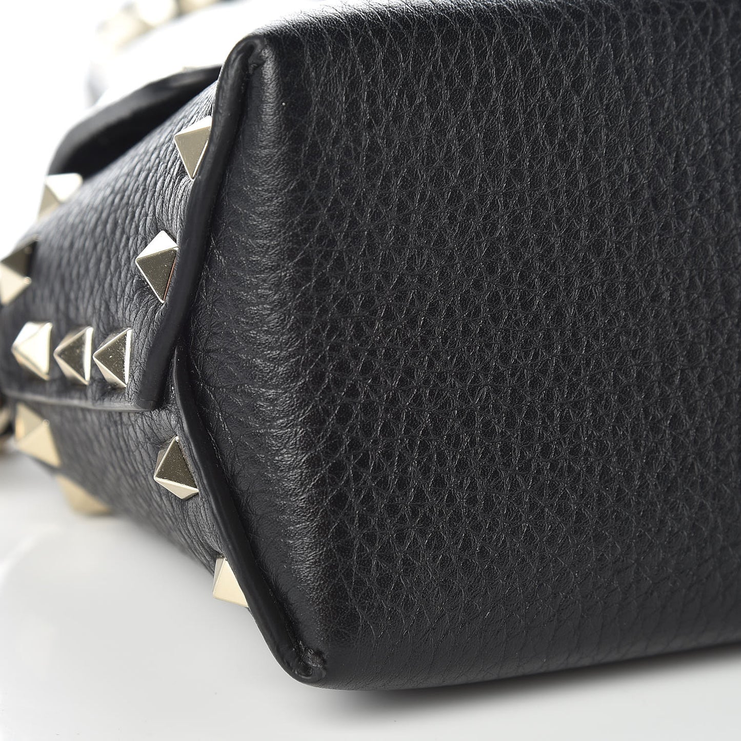 Pebbled Calfskin Mini Rockstud Crossbody Bag Black