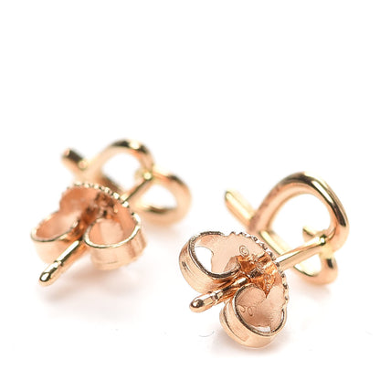 Tiffany 18K Rose Gold Mini Paloma Picasso Loving Heart Earrings 3 of 4
