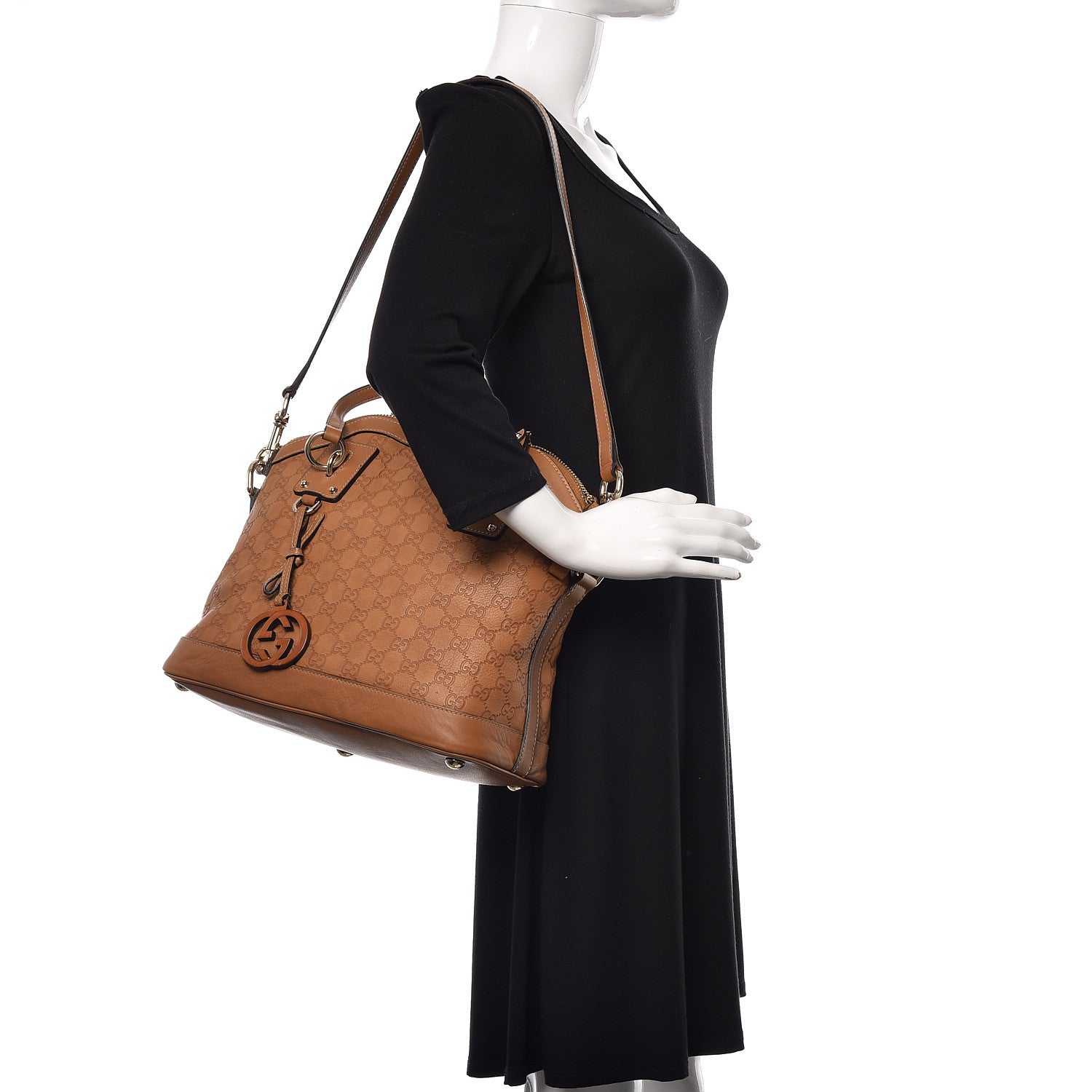 Gucci Guccissima Medium Top Handle Bag Light Brown 2 of 10
