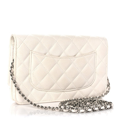 Chanel Caviar Quilted Wallet On Chain WOC White 3 of 14