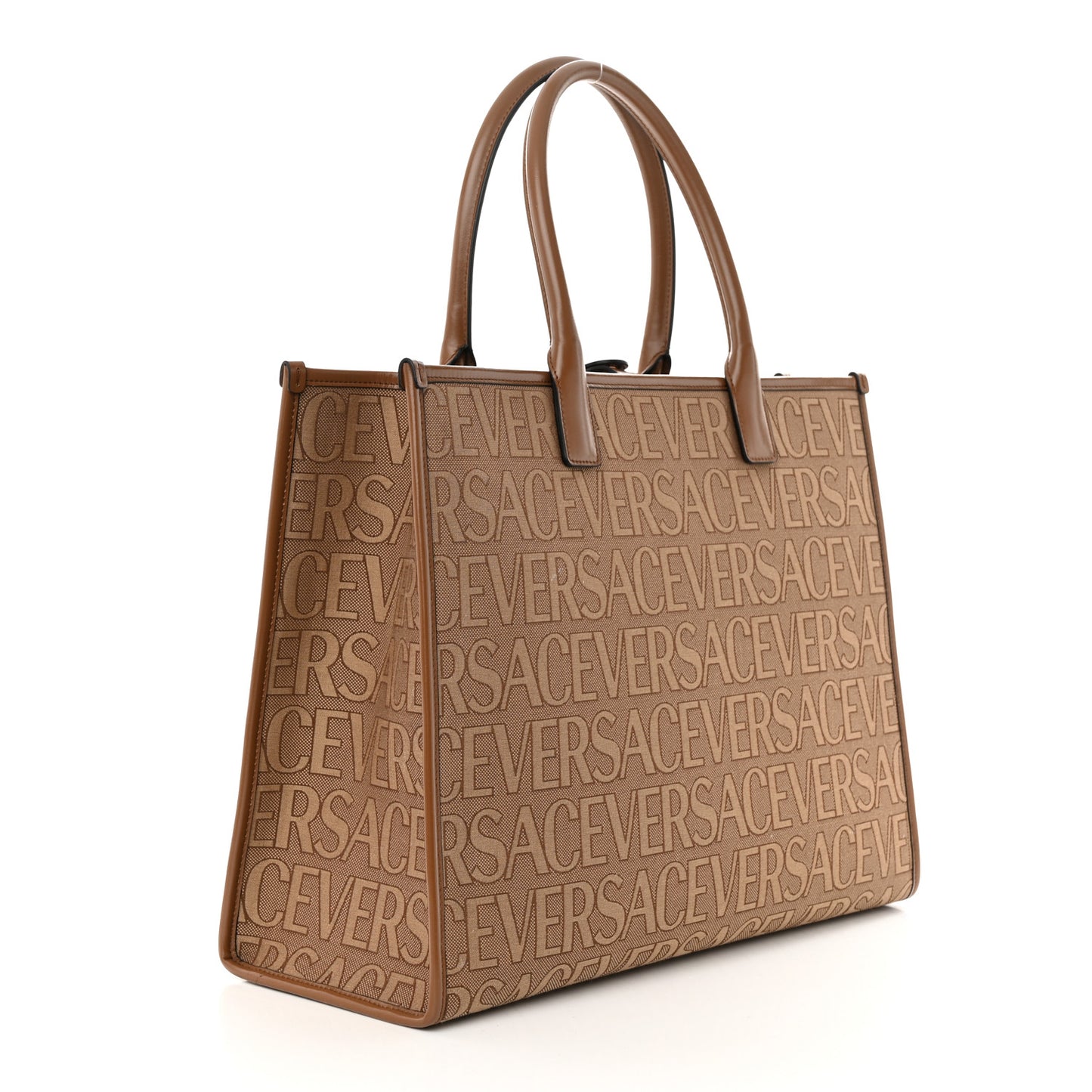 Jacquard Canvas Large Allover Medusa Tote Beige