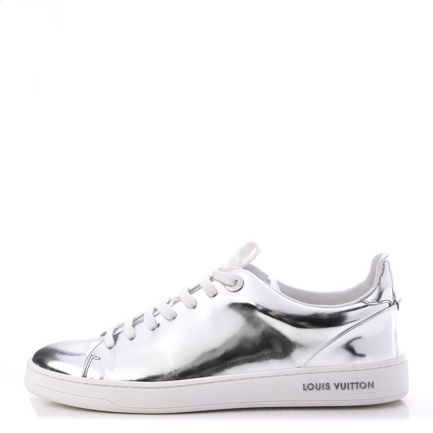 Metallic Calfskin Frontrow Sneakers 37.5 Silver