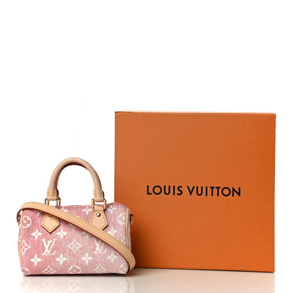 Louis Vuitton Monogram Jacquard Denim Nano Speedy Bandouliere Pink 10 of 10
