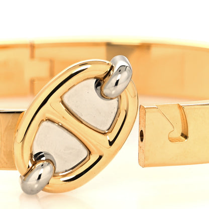 Hermes Enamel Mini Farandole Clic Chaine D'Ancre Bracelet Or White 4 of 5