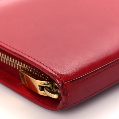 Saint Laurent Calfskin Classic Zip Around Continental Wallet Rouge Orient 7 of 9
