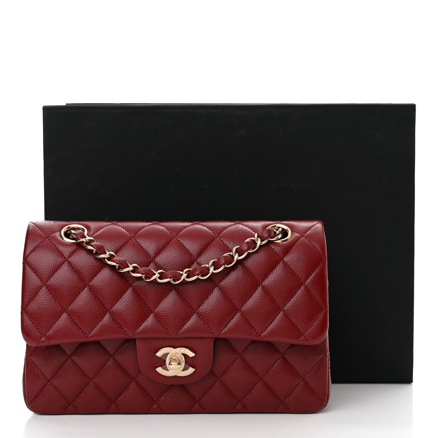 Chanel Caviar Quilted Small Double Flap Burgundy 11 of 11