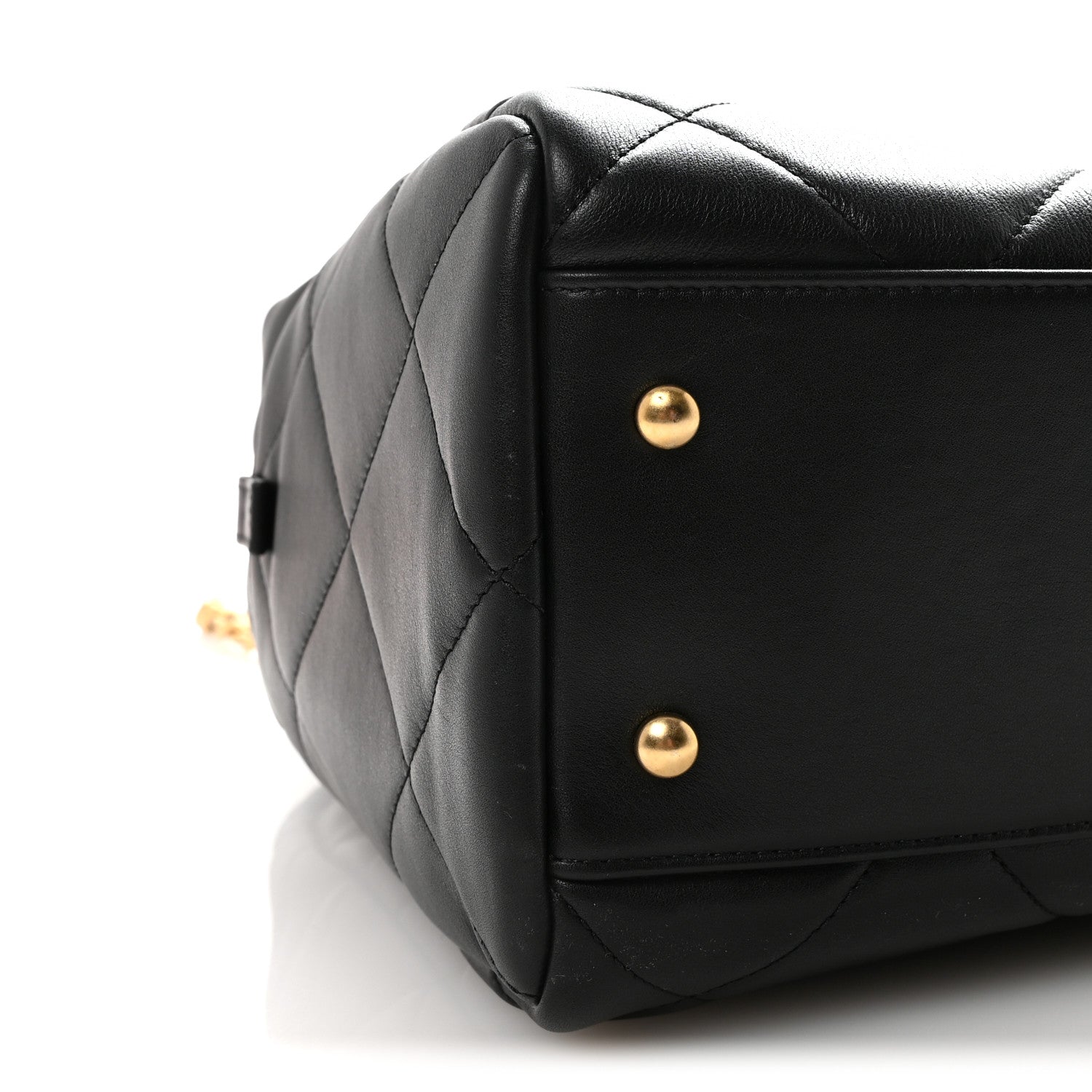 Chanel Calfskin Quilted Maxi Travel Bowling Bag Black 9 of 10