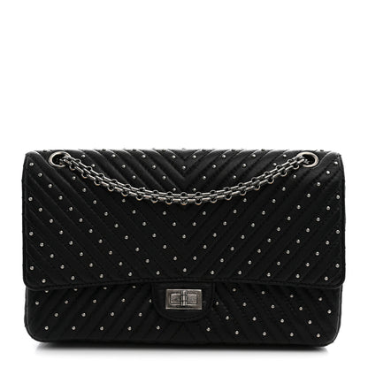 Chanel Sheepskin Chevron Quilted Studded 2.55 Reissue 226 Flap Black 1 of 11