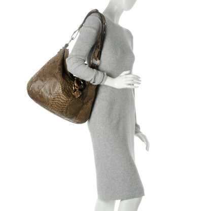 Gucci Python Medium G Wave Shoulder Bag Caramel 2 of 7