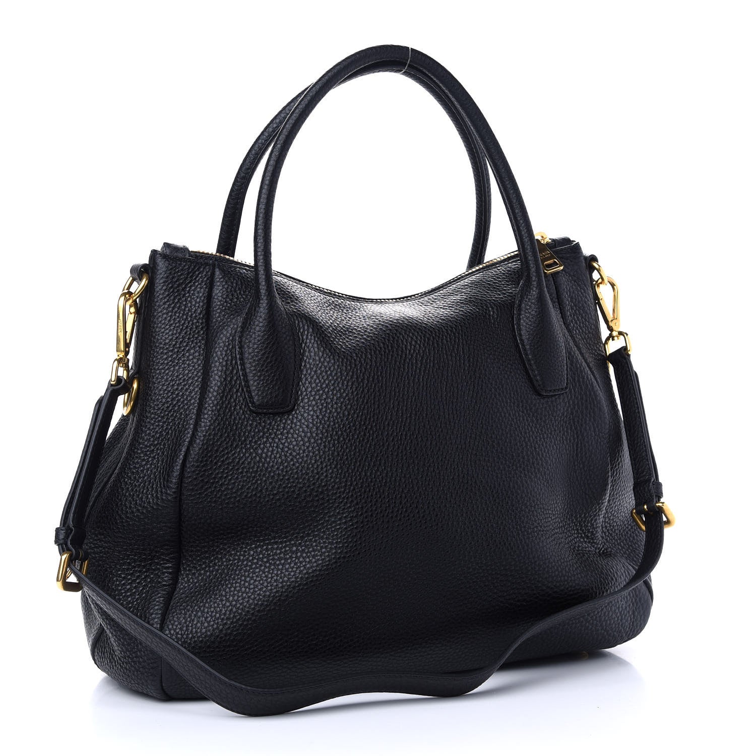 Prada Vitello Daino Tote Black 2 of 8