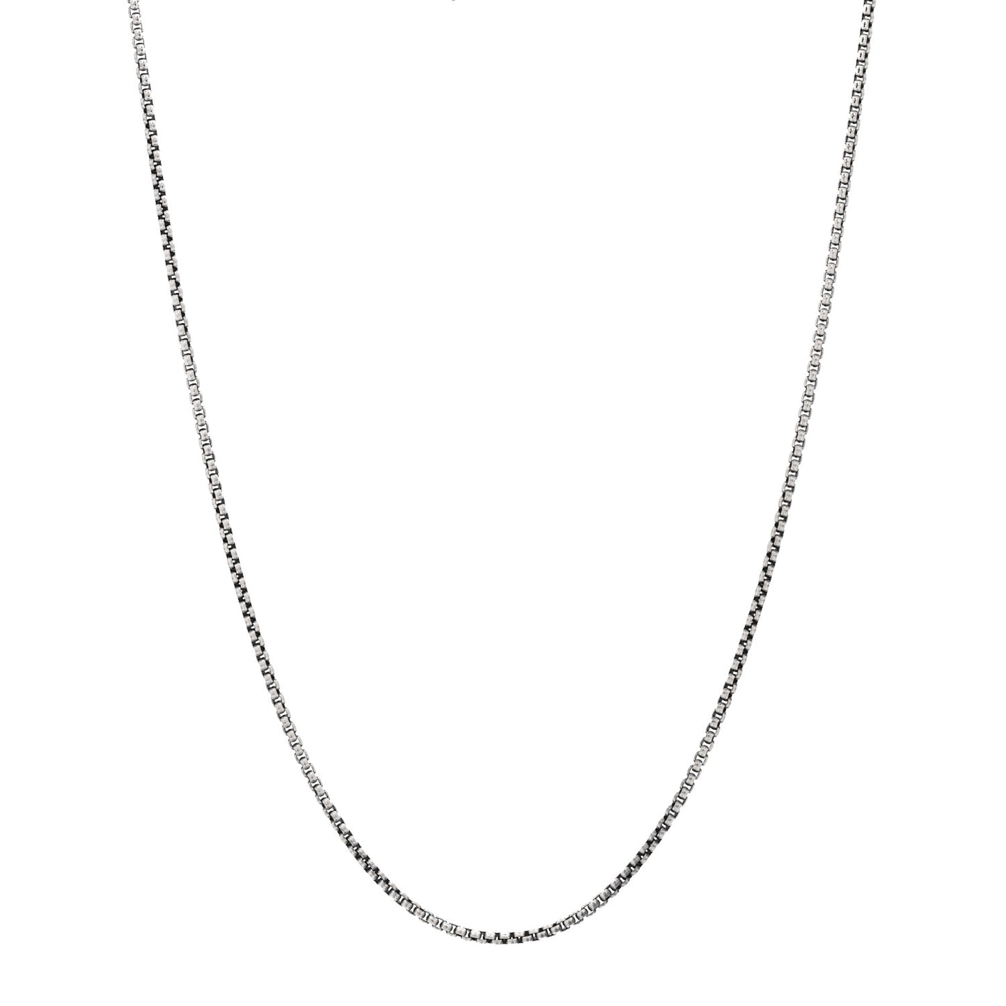 Sterling Silver 14K Yellow Gold 1.7mm Baby Box Chain Necklace 16"