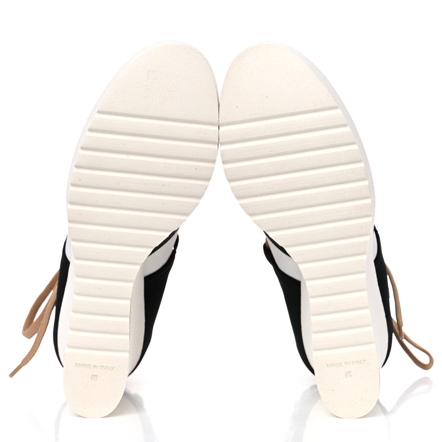 Chanel Patent Calfskin Runway Wedge Short Platform Boots 40 Black White Beige 5 of 8