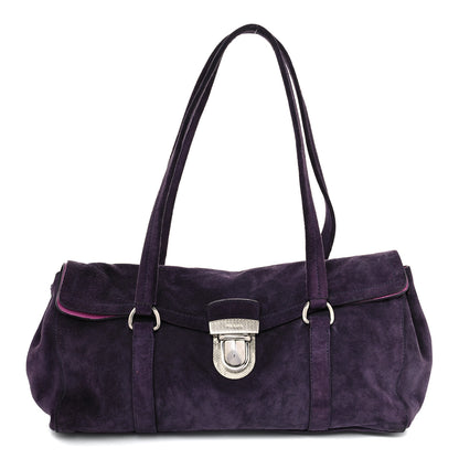 Prada Scamosciato Foldover Pushlock Satchel Cina 1 of 15