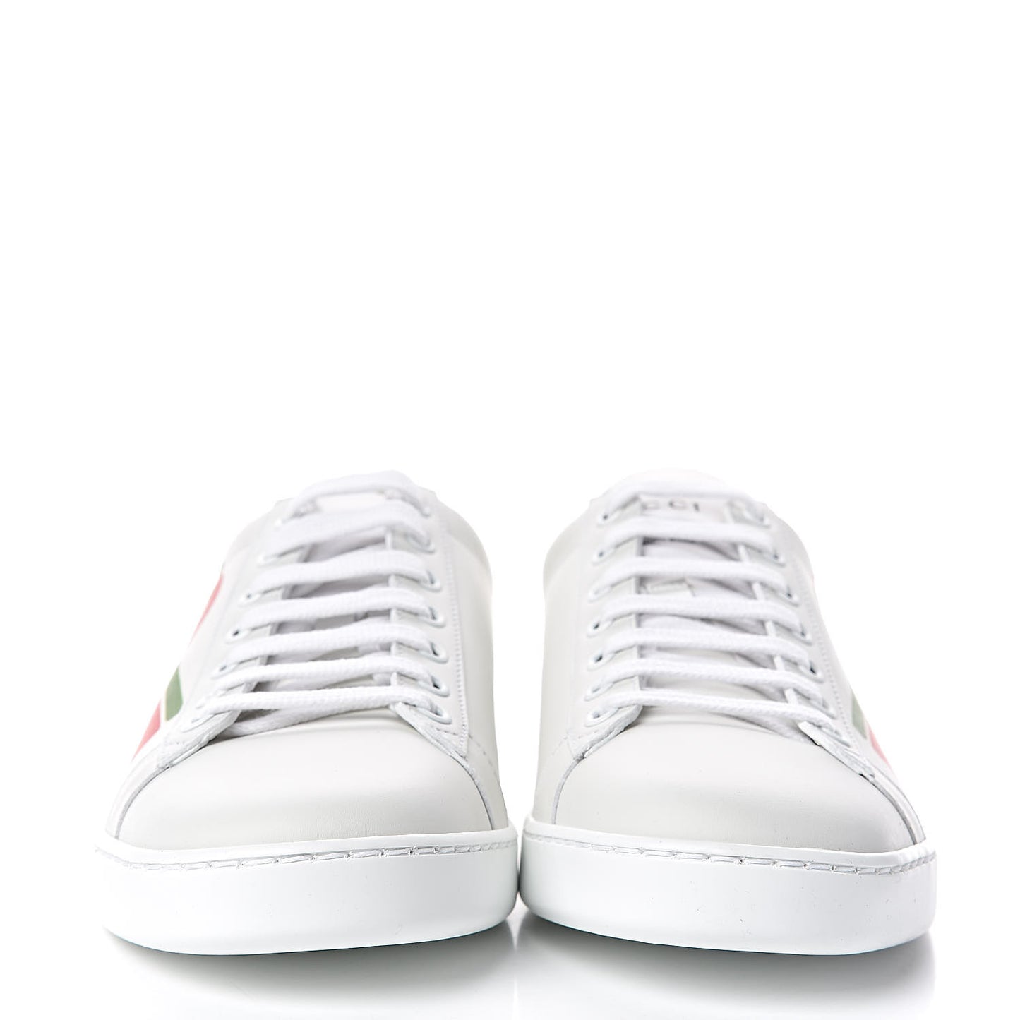 Calfskin Interlocking G Womens New Ace Sneakers 40 White Red Flame Green