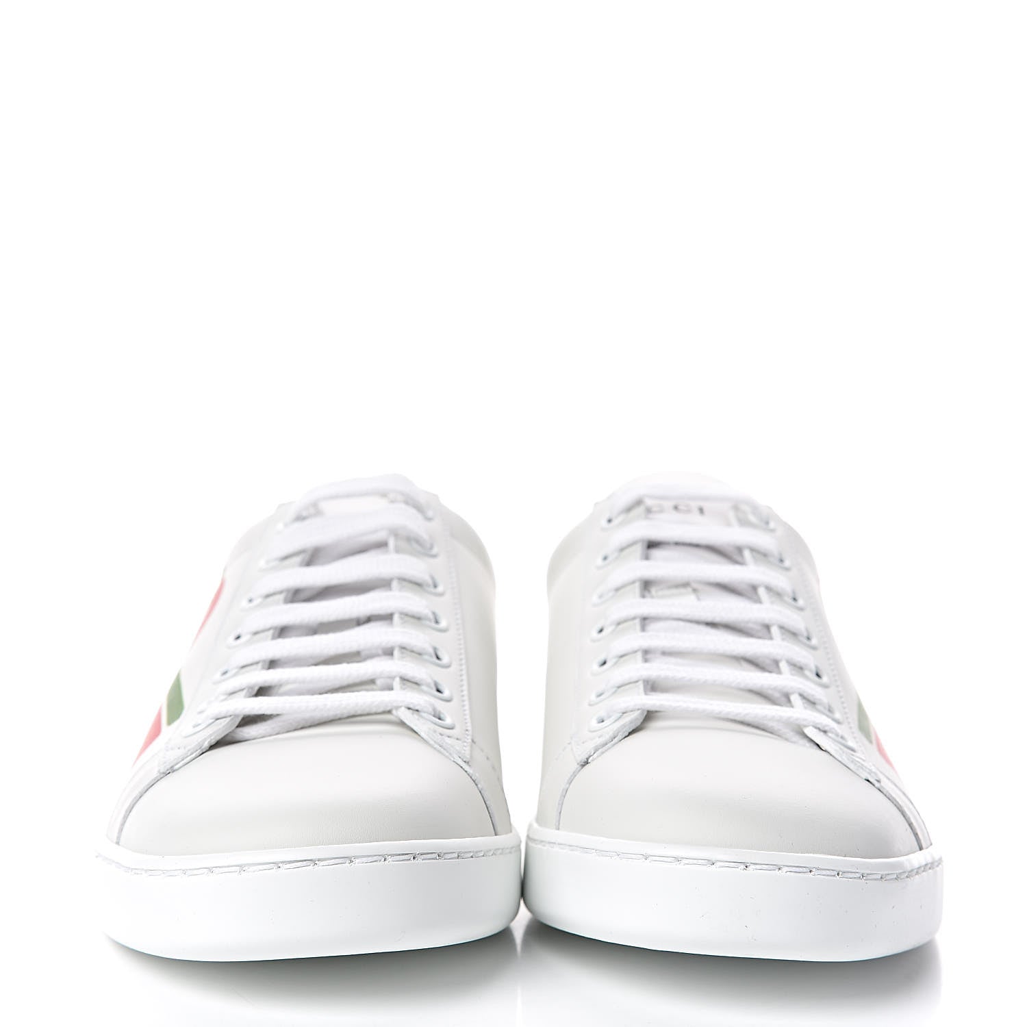 Gucci Calfskin Interlocking G Womens New Ace Sneakers 40 White Red Flame Green 2 of 9