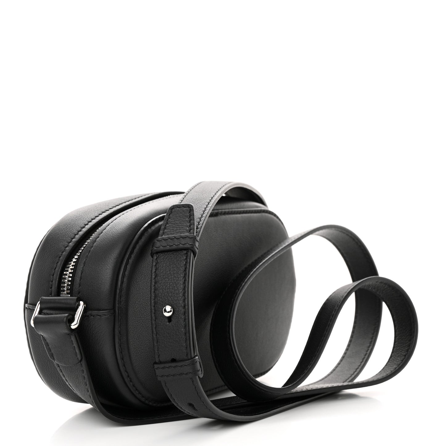 SALVATORE FERRAGAMO Calfskin Double Gancio Crossbody Bag Black