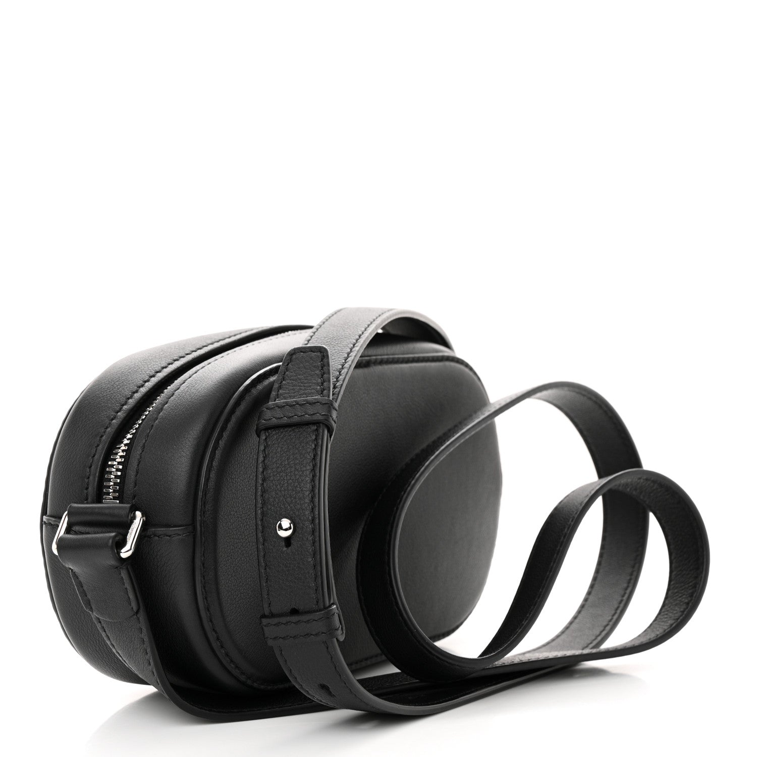 Salvatore Ferragamo SALVATORE FERRAGAMO Calfskin Double Gancio Crossbody Bag Black 3 of 10