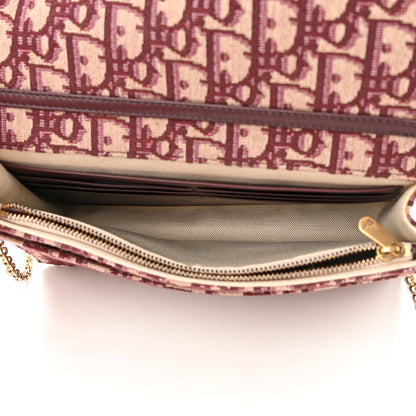 Christian Dior Oblique Saddle Chain Pouch Burgundy 5 of 14
