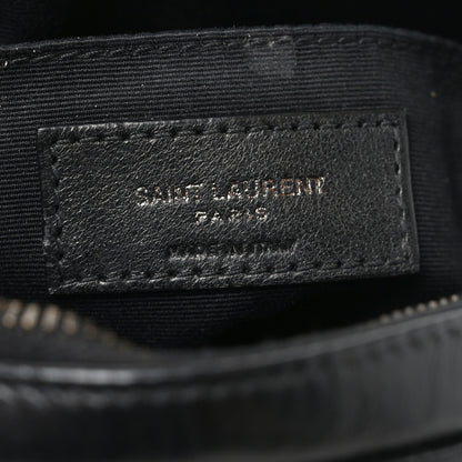 Saint Laurent Calfskin Matelasse Chevron Round Vinyle Camera Bag Black 6 of 11