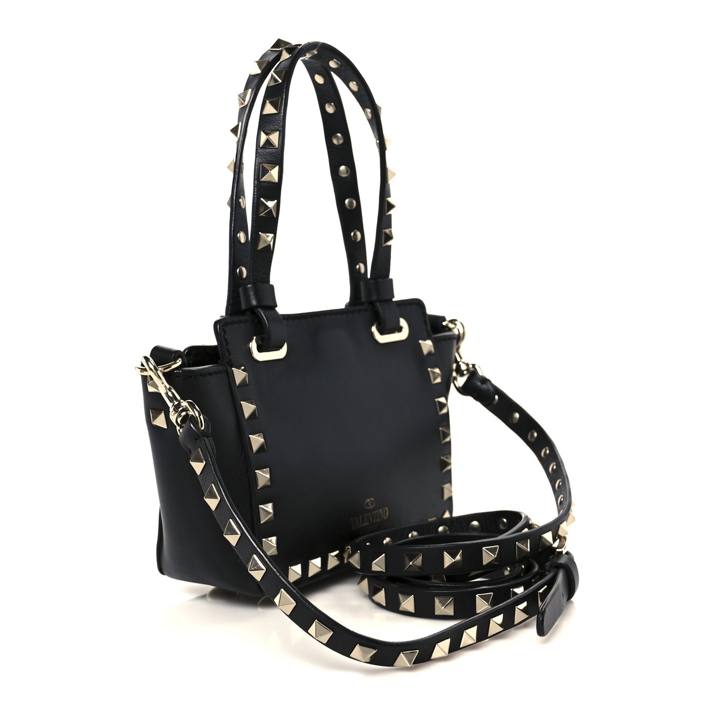Vitello Micro Rockstud Tote Black