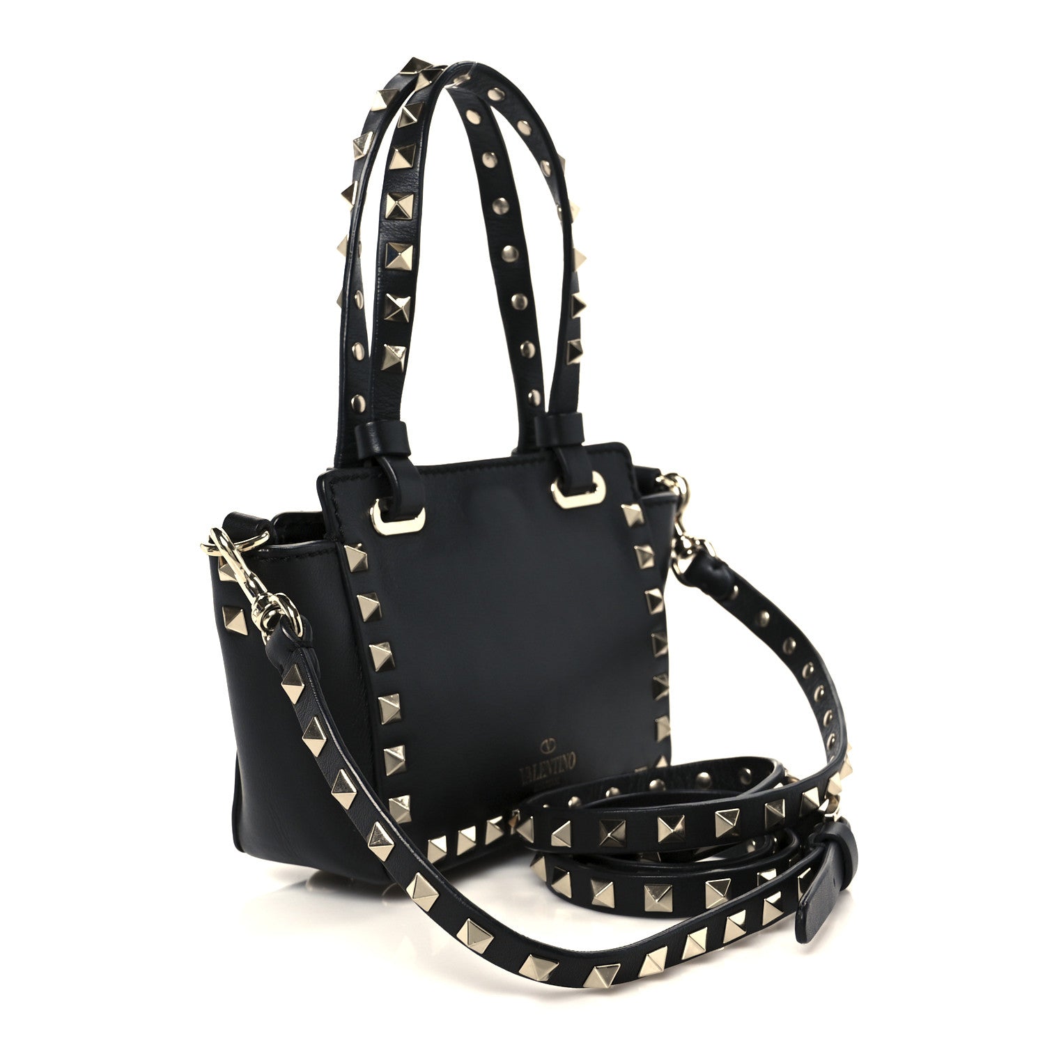 Valentino Garavani Vitello Micro Rockstud Tote Black 3 of 10