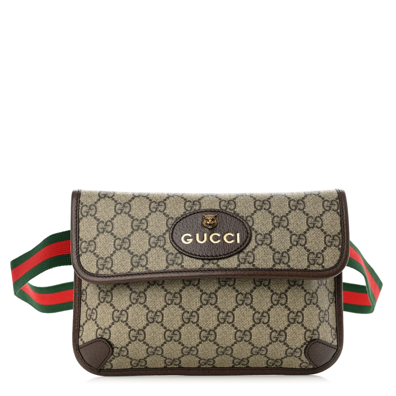 Gucci GG Supreme Monogram Neo Vintage Web Belt Bag Brown 1 of 10
