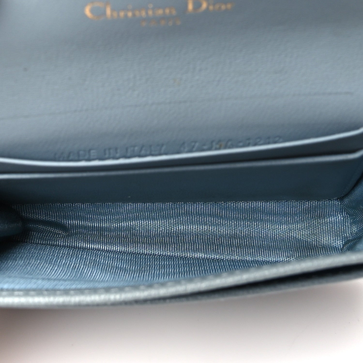Christian Dior Goatskin Saddle Card Holder Sky Blue 5 of 8